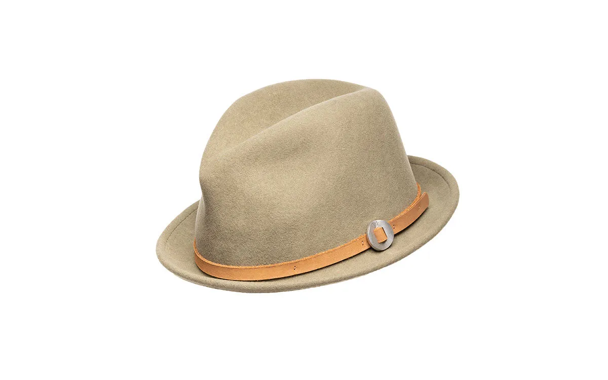 VIV SHORT BRIM FEDORA HAT - PALE OLIVE