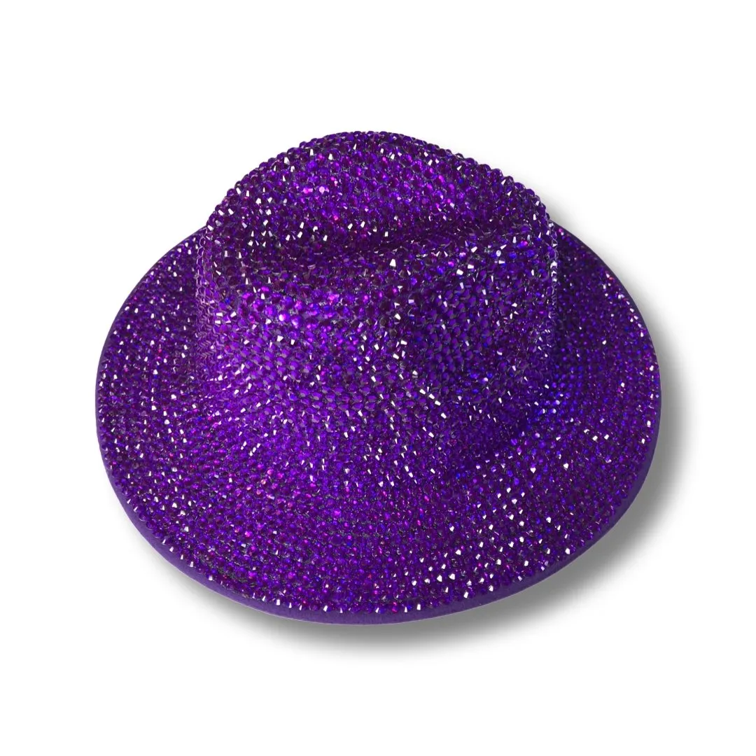 Wide Brim Fedora Hat - Mardi Gras