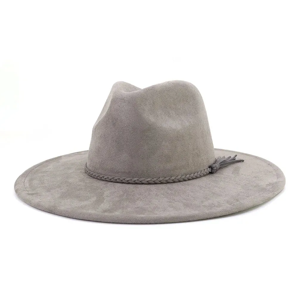 Wide Brim Felt Jazz Classic Fedoras Hat Suede Autumn Winter Top Hat