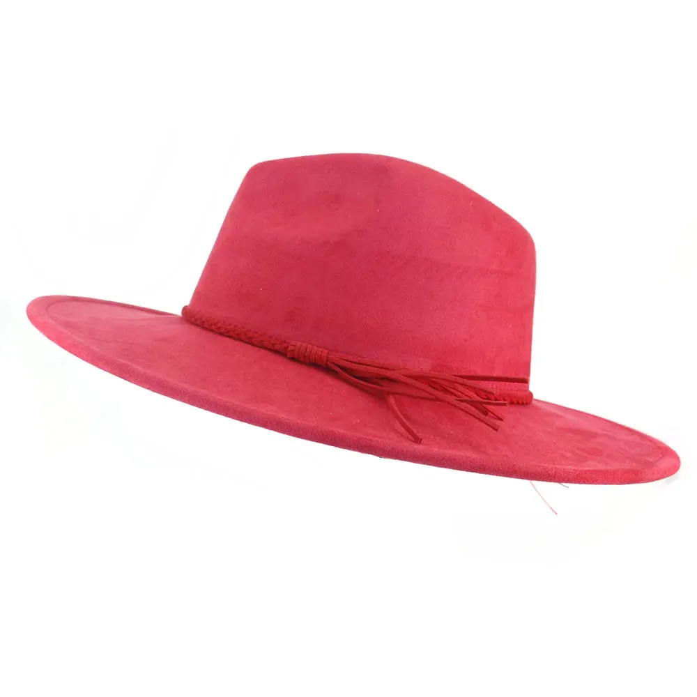 Wide Brim Felt Jazz Classic Fedoras Hat Suede Autumn Winter Top Hat
