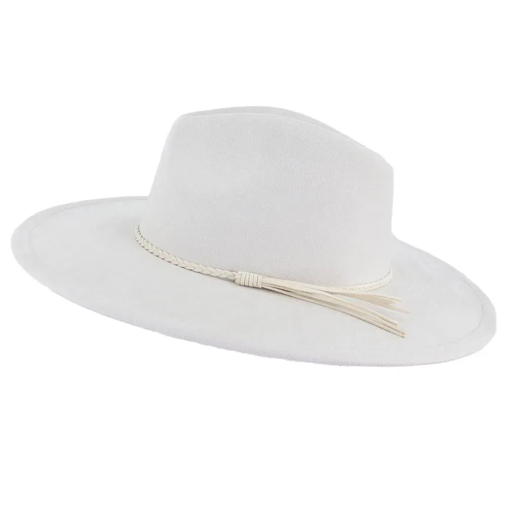 Wide Brim Felt Jazz Classic Fedoras Hat Suede Autumn Winter Top Hat