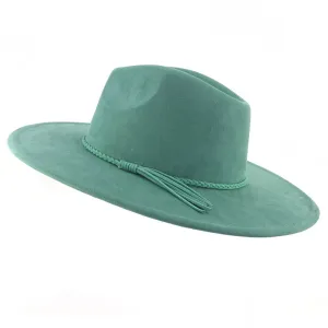 Wide Brim Felt Jazz Classic Fedoras Hat Suede Autumn Winter Top Hat