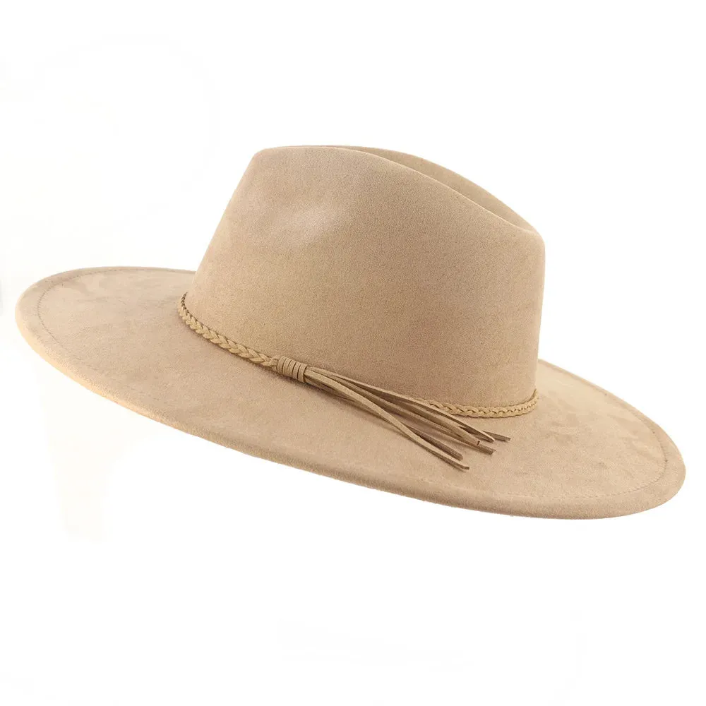 Wide Brim Felt Jazz Classic Fedoras Hat Suede Autumn Winter Top Hat