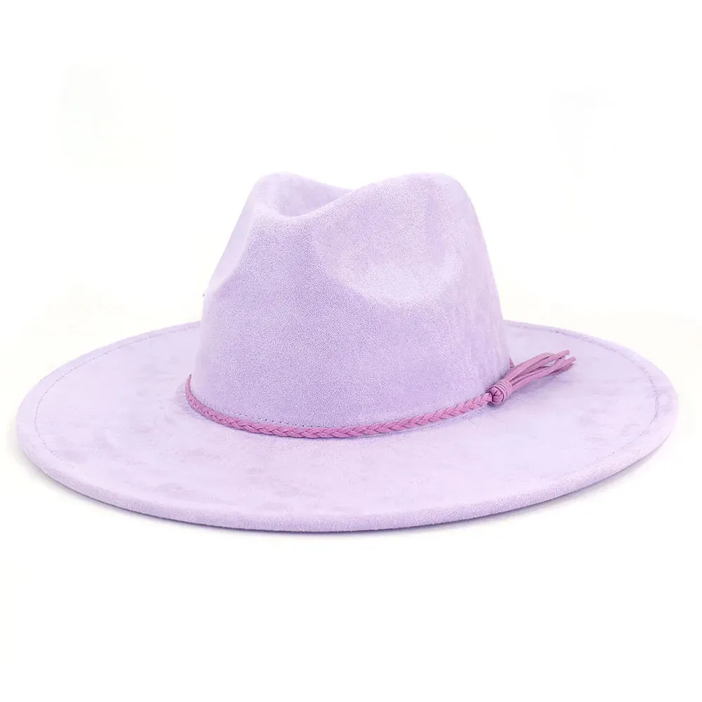 Wide Brim Felt Jazz Classic Fedoras Hat Suede Autumn Winter Top Hat