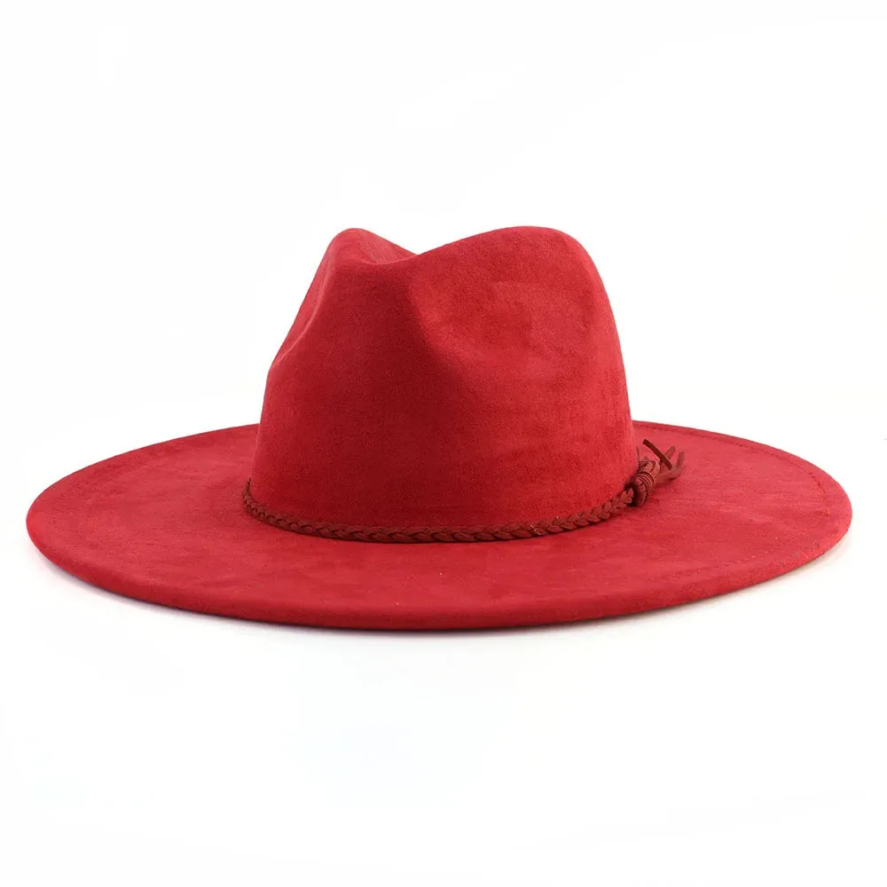 Wide Brim Felt Jazz Classic Fedoras Hat Suede Autumn Winter Top Hat