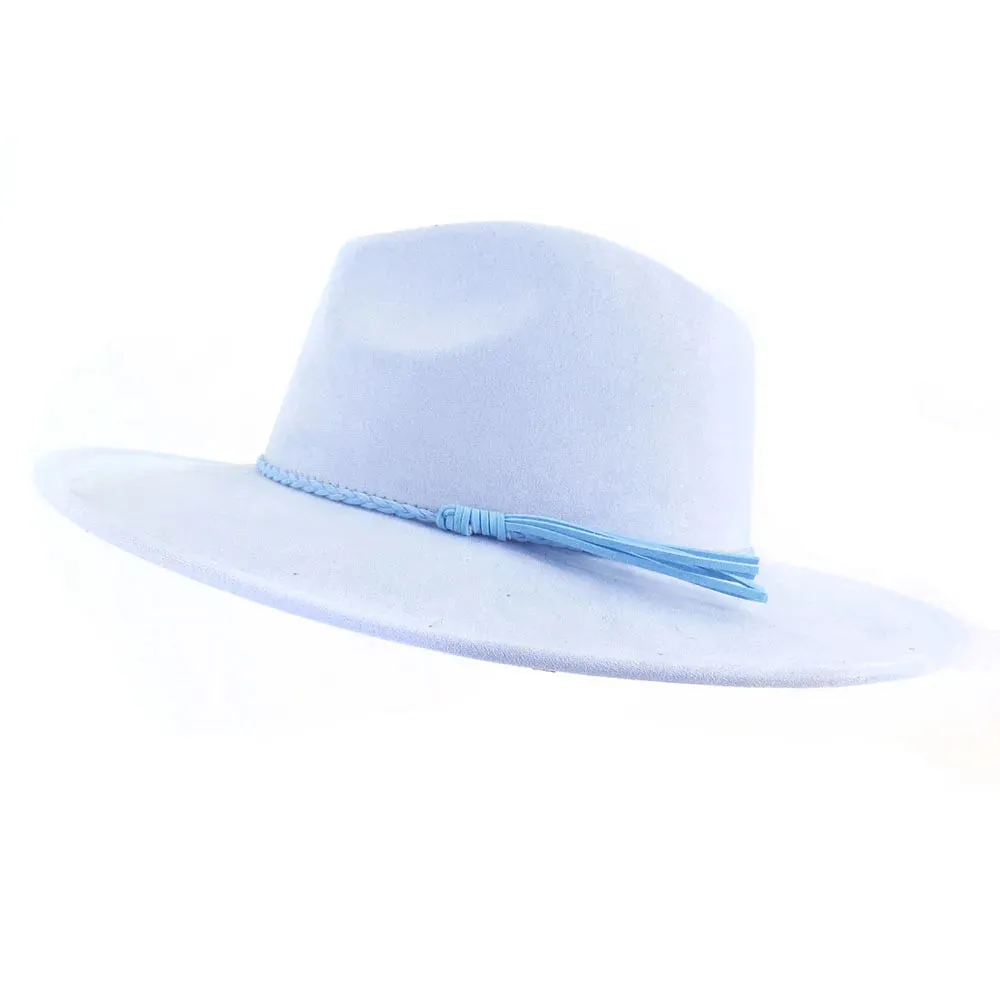 Wide Brim Felt Jazz Classic Fedoras Hat Suede Autumn Winter Top Hat