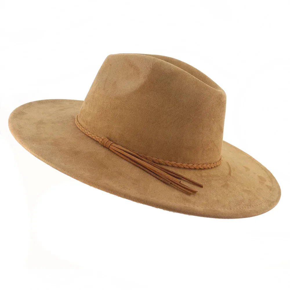 Wide Brim Felt Jazz Classic Fedoras Hat Suede Autumn Winter Top Hat