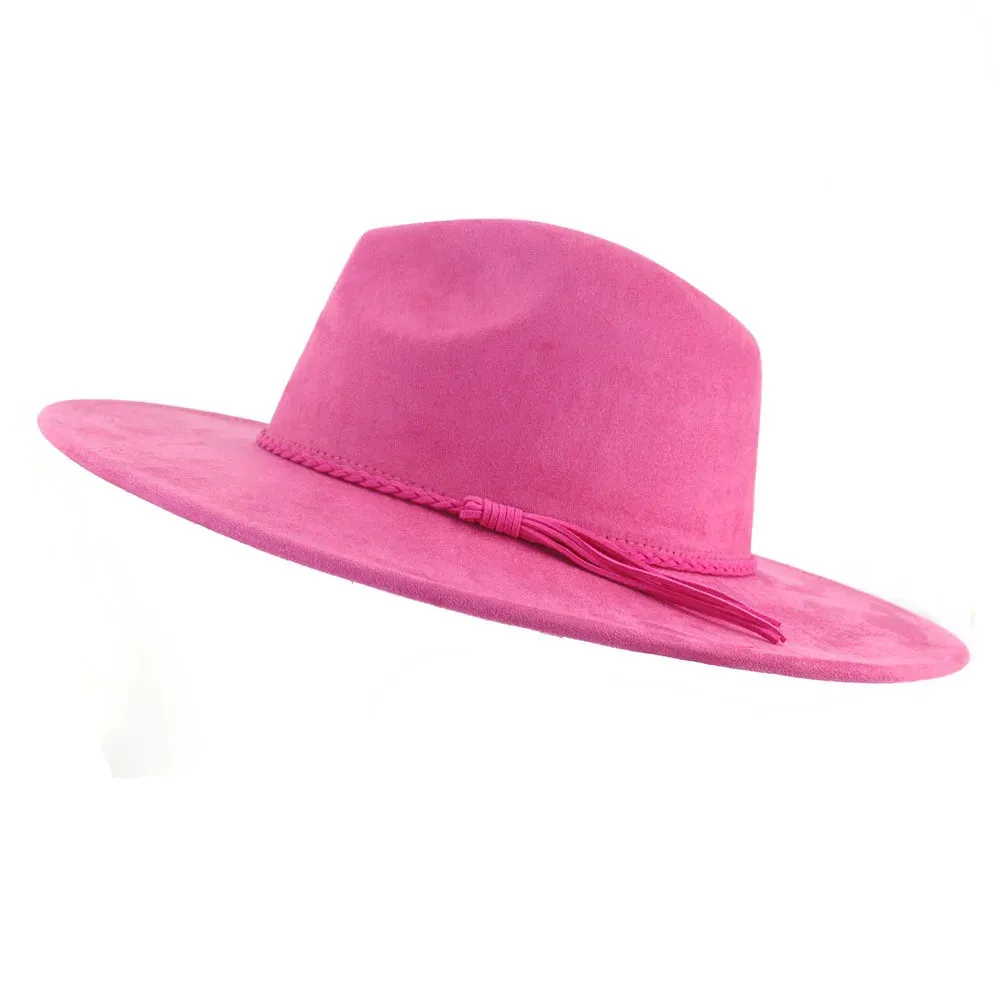 Wide Brim Felt Jazz Classic Fedoras Hat Suede Autumn Winter Top Hat
