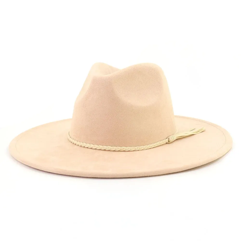 Wide Brim Felt Jazz Classic Fedoras Hat Suede Autumn Winter Top Hat