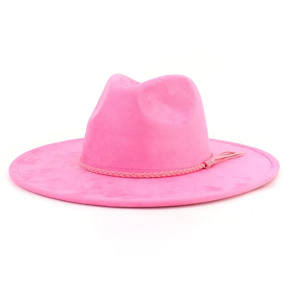 Wide Brim Felt Jazz Classic Fedoras Hat Suede Autumn Winter Top Hat
