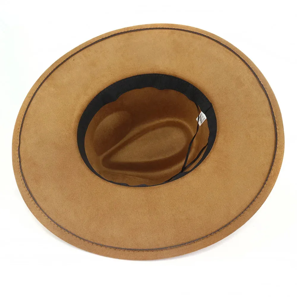 Wide Brim Felt Jazz Classic Fedoras Hat Suede Autumn Winter Top Hat