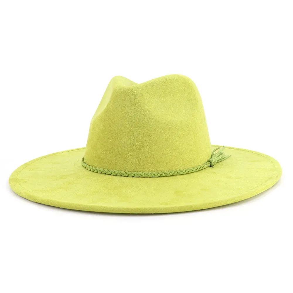 Wide Brim Felt Jazz Classic Fedoras Hat Suede Autumn Winter Top Hat