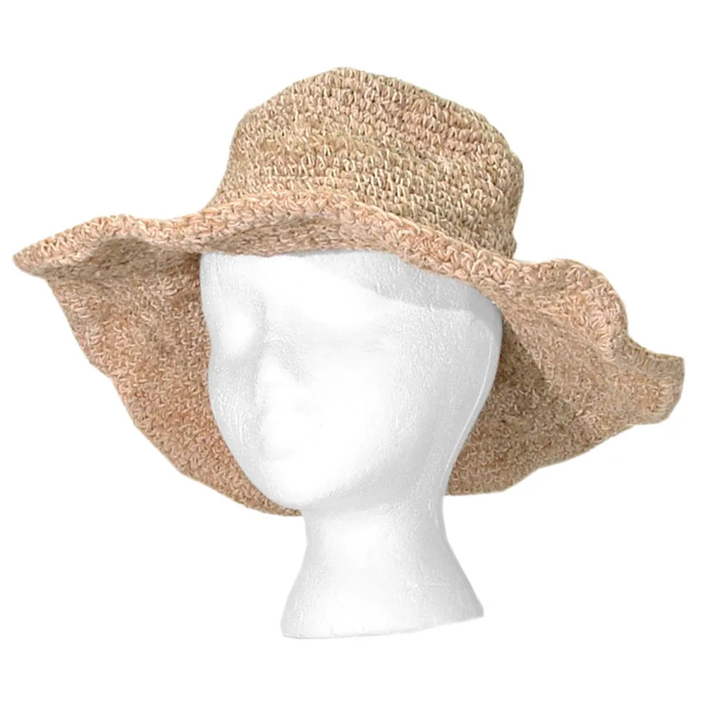 Wide Brim Hemp & Cotton Sun Hat