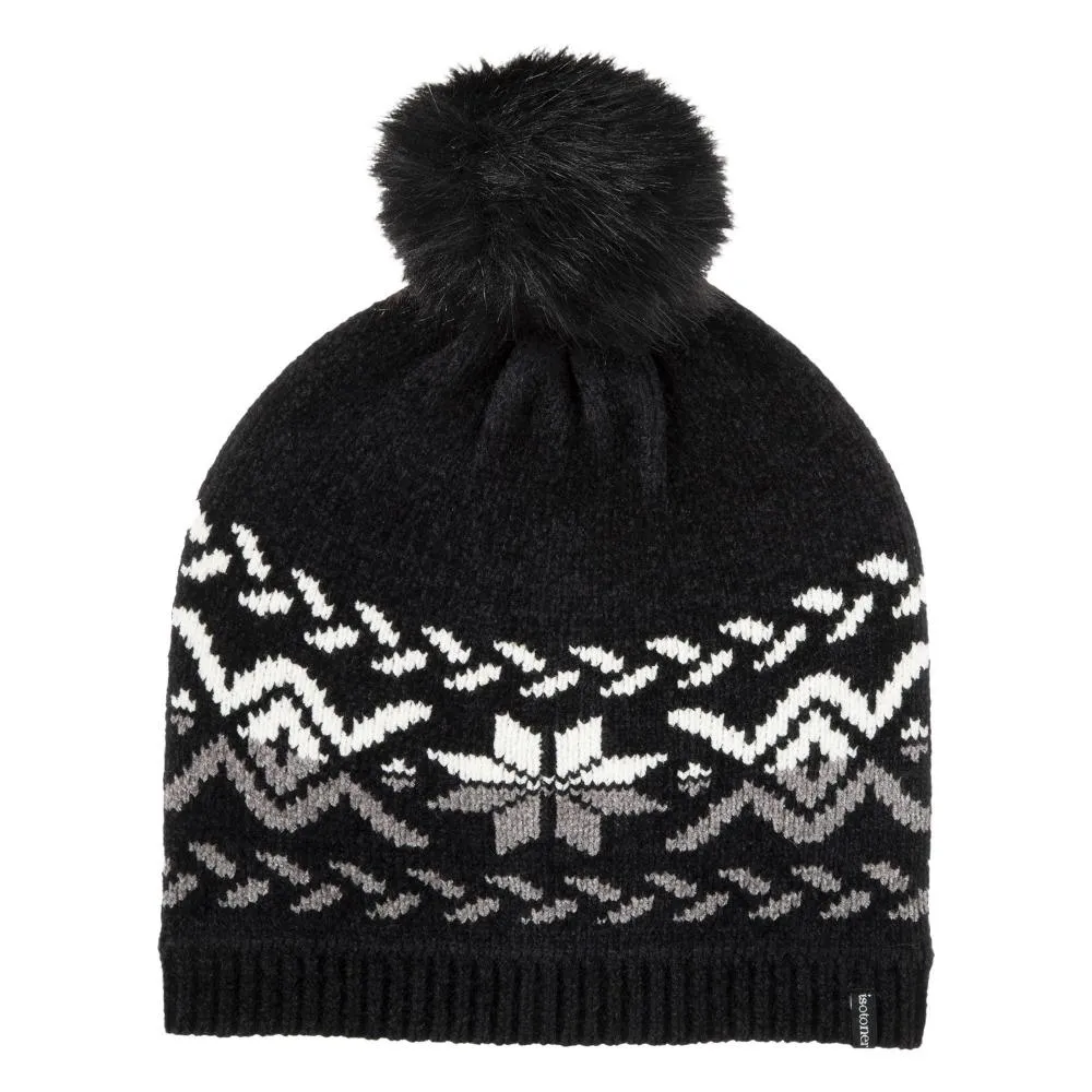 Women’s Chenille Snowflake Hat with Pom