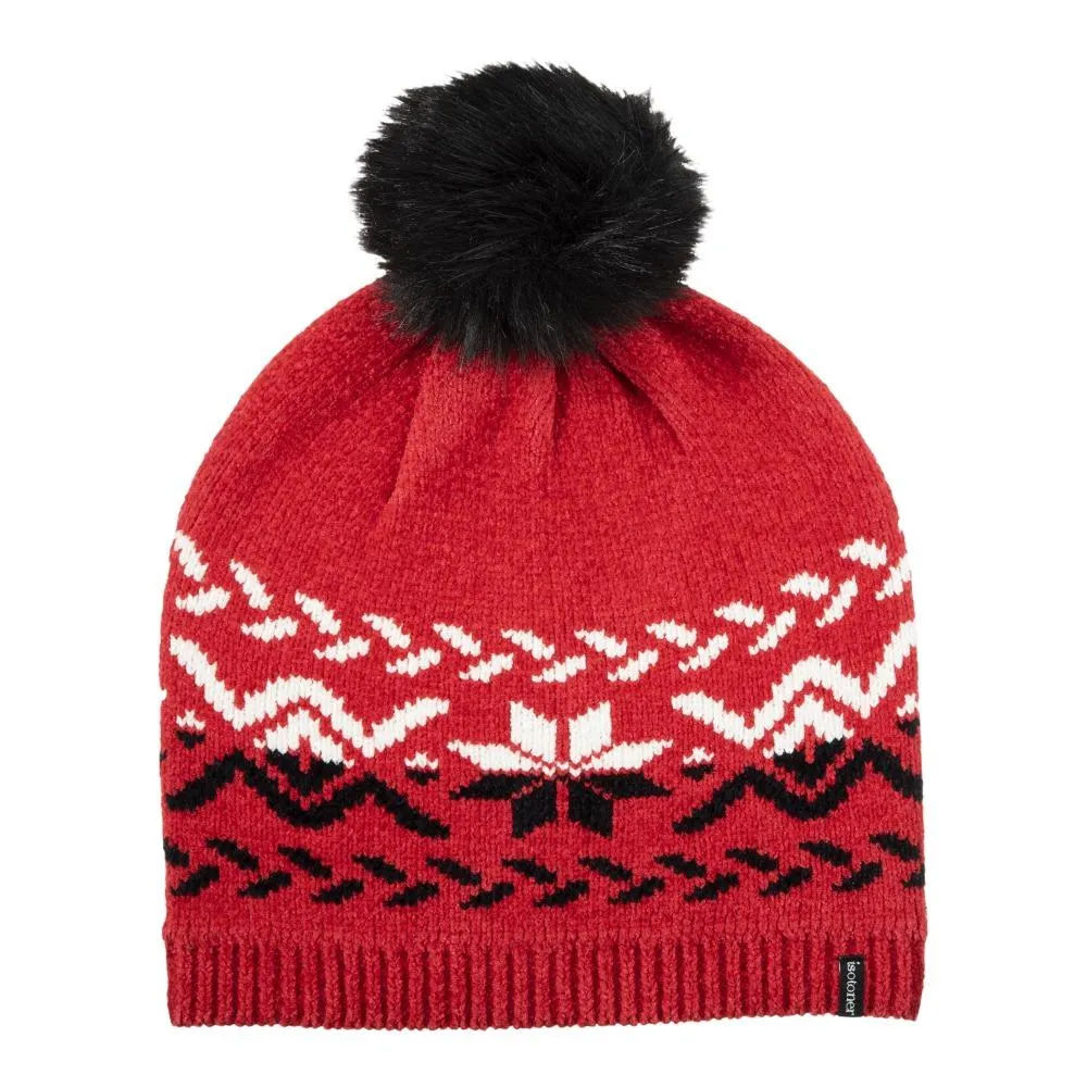 Women’s Chenille Snowflake Hat with Pom