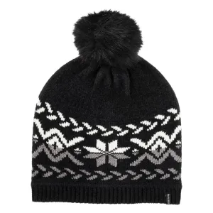 Women’s Chenille Snowflake Hat with Pom
