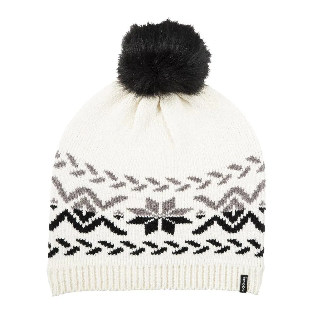 Women’s Chenille Snowflake Hat with Pom