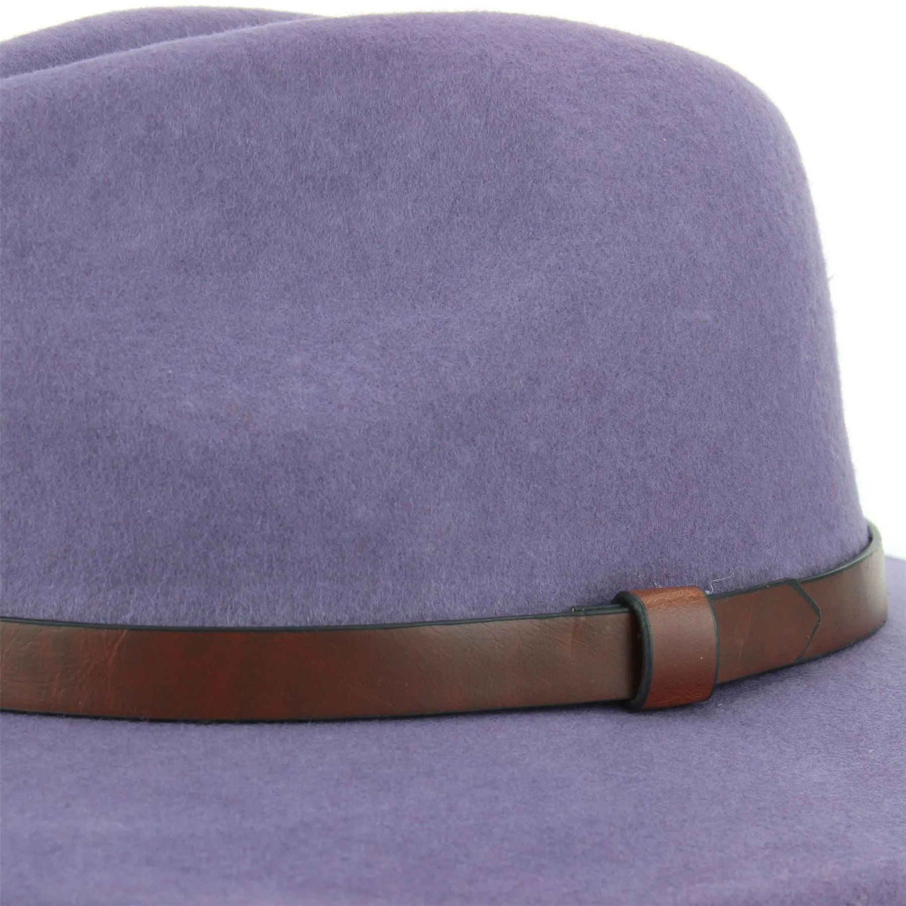 Wool Felt Fedora with Leather Band - Lilac